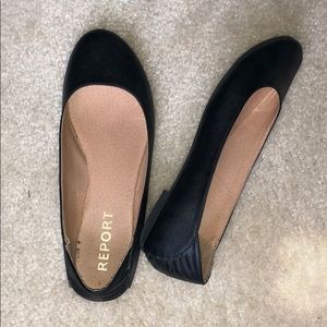 Black slip on flats